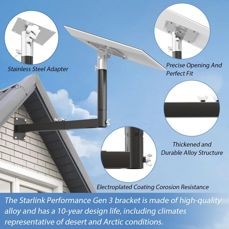 Beciety Starlink Performance Gen 3 Magnetic Mount, Ybervont Starlink Performance Roof Mount Kit with Stainless Steel Adapter, Fits RV, Boat, Metal or Roof Rails for Extreme Climates - Image 4